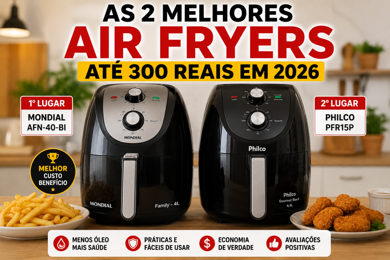 As 2 Melhores Air Fryers Até 300 Reais em 2026