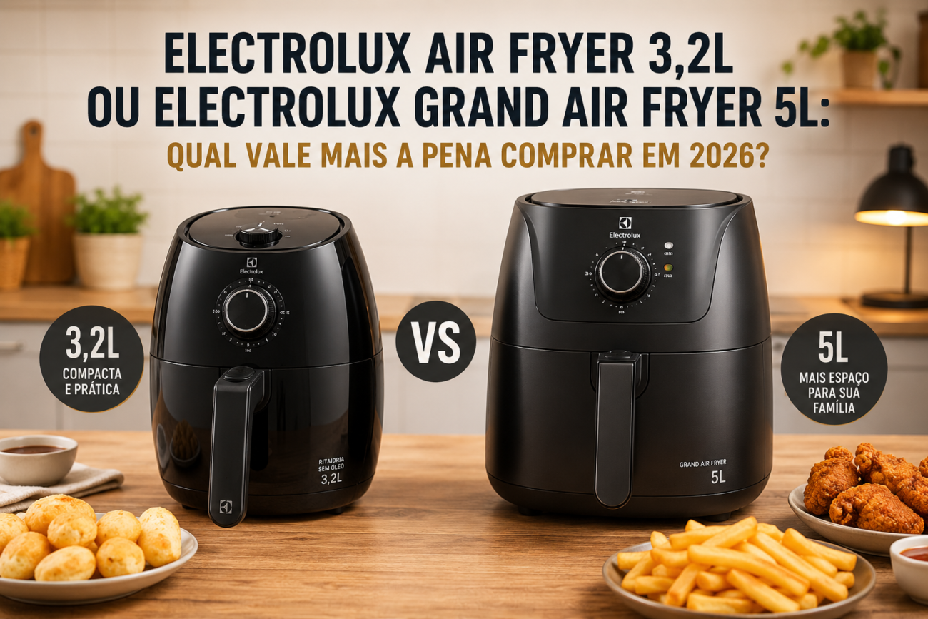 Electrolux Air Fryer 3,2L ou Electrolux Grand Air Fryer 5L