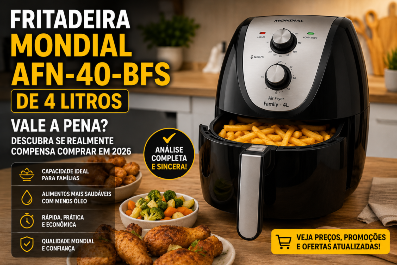 Fritadeira Mondial AFN-40-BFS de 4 Litros Vale a Pena? Descubra se Realmente Compensa Comprar em 2026