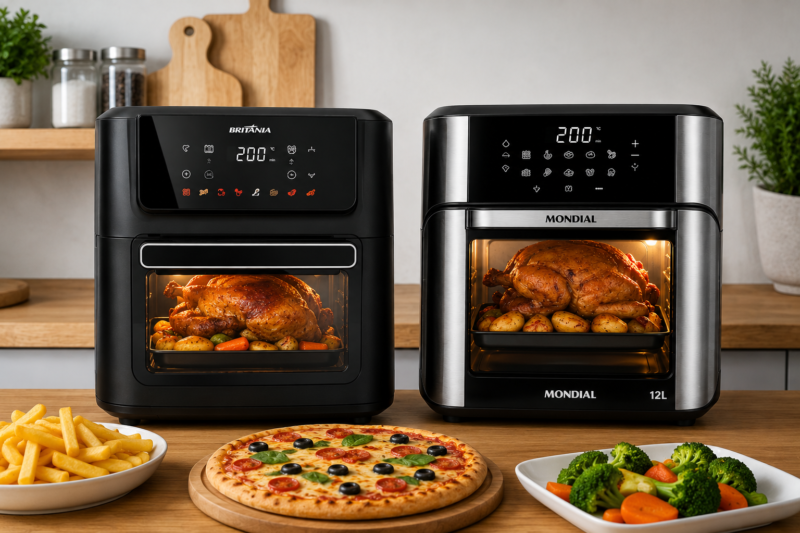 Melhores Air Fryers Forno para Quem Busca Excelente Avaliação em 2026: Britânia 11L ou Mondial 12L?