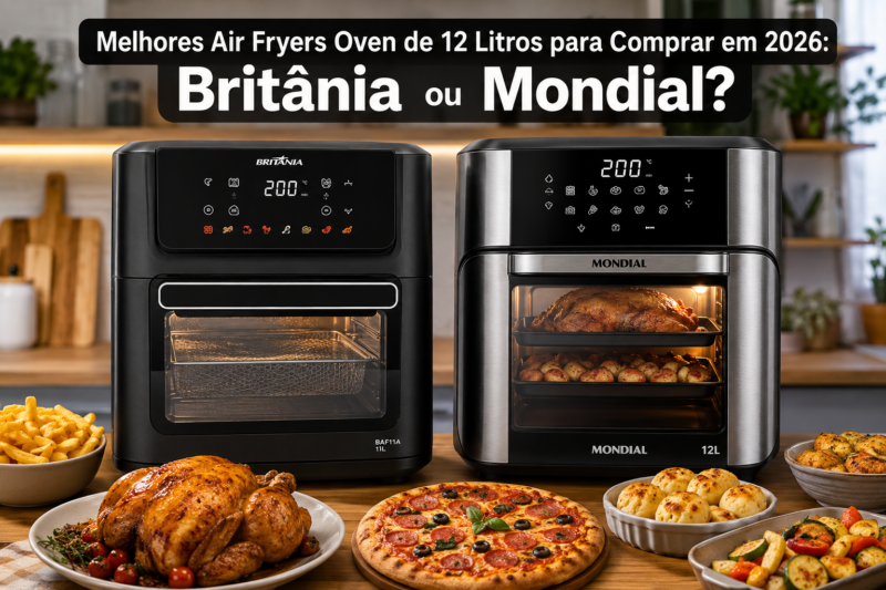 Melhores Air Fryers Forno para Quem Busca Grande Capacidade em 2026: Britânia 11L ou Mondial 12L?