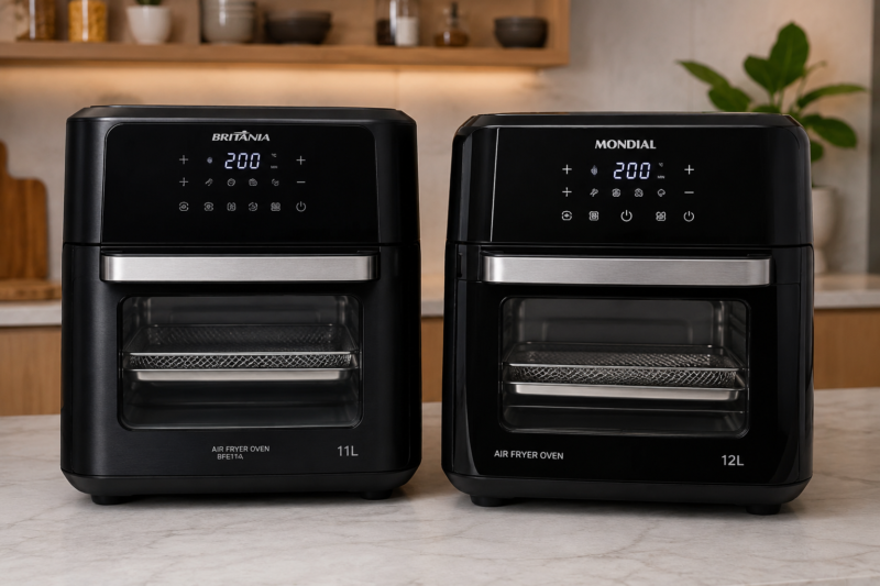 Melhores Air Fryers para Quem Busca Potência e Capacidade em 2026: Britânia 11L ou Mondial 12L?