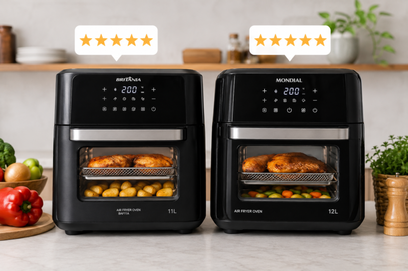 Melhores Air Fryers Oven para Quem Busca Durabilidade e Desempenho em 2026: Britânia 11L ou Mondial 12L?