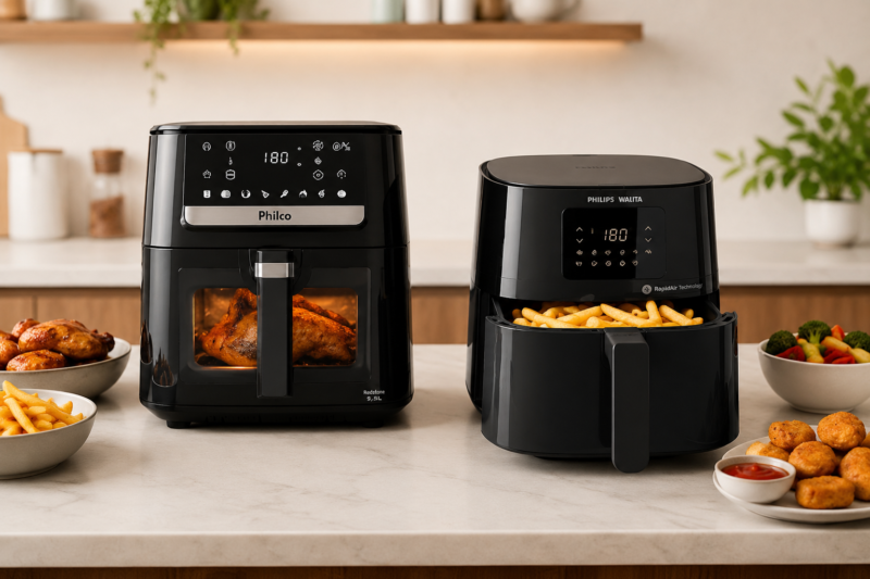 Melhores Air Fryers para Apartamentos e Cozinhas Compactas em 2026: Philco 9,5L ou Philips Walita Essential XL?