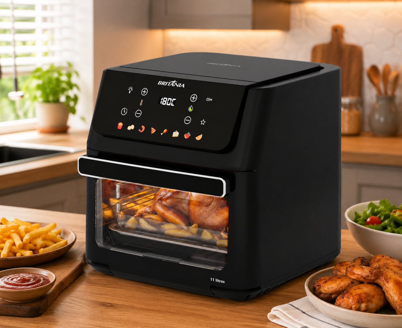 Air Fryer Oven Britânia 11L 1800W BAF11A para Família Grande Vale a Pena?