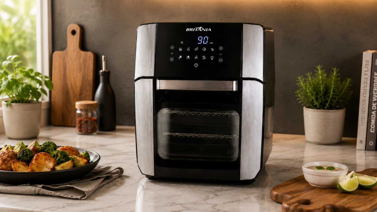Air Fryer Oven Britânia BFR2100P 12L É Boa Para Assar Frango Inteiro e Bolos?