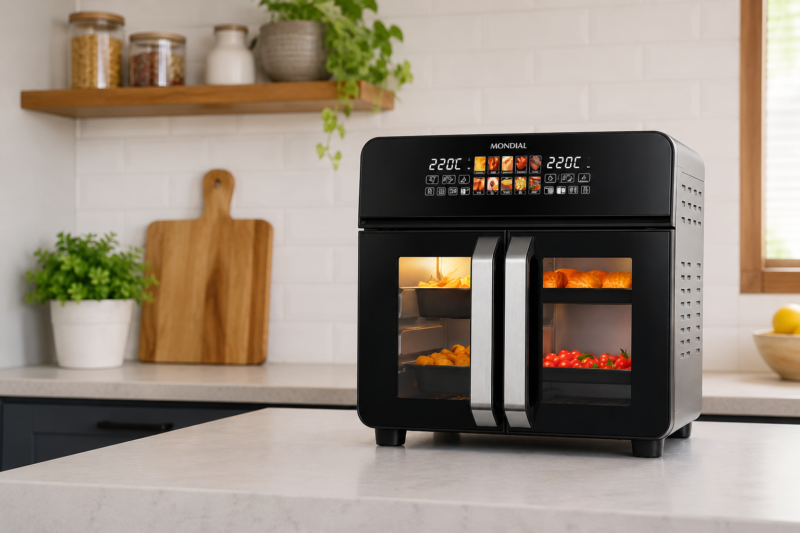 Melhores motivos para comprar a Air Fryer Mondial French Door 25L: O sistema Dualzone realmente funciona?