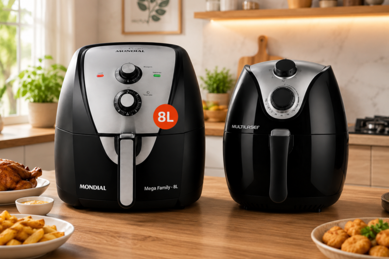 Qual Air Fryer Faz Frango Assado Melhor: Mondial 8L ou Multilaser CE021?