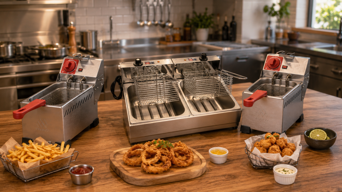 Melhor Fritadeira Elétrica Industrial de Bancada: Comparativo Entre Marchesoni Inox e Modelo 2 Cubas 10L